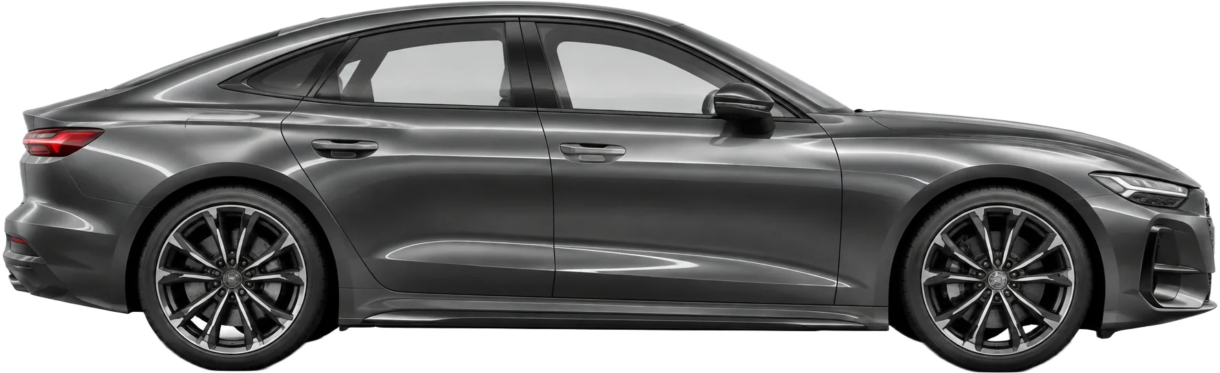 Graphitfarbene Limousine in der Seitenansicht – Symbolbild